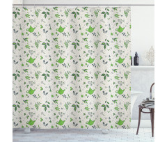 Exotic Herbal Tea Leaf Shower Curtain