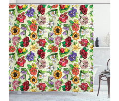 Vibrant Color Summer Shower Curtain