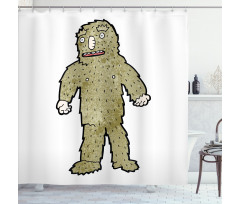 Quirky Grungy Bigfoot Shower Curtain