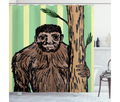 Mysterious Yeti Sketch Shower Curtain