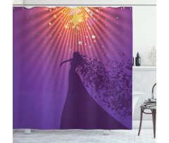 Opera Singer Musical Notes Shower Curtain