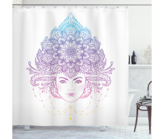 Tribal Boho Diva Floral Shower Curtain