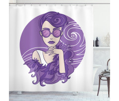 Glam Lady Grunge Hair Shower Curtain