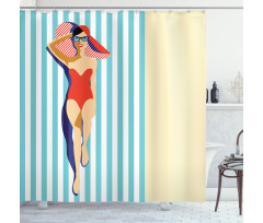 Sunbathing Beach Shower Curtain