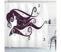 Abstract Fantasy Portrait Shower Curtain