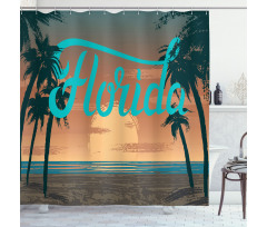 Grunge Sunset Coastline Shower Curtain