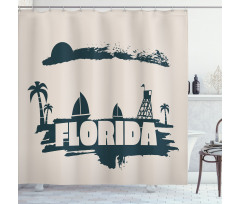 Vintage Seaside View Shower Curtain