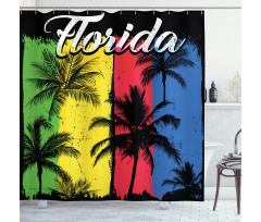 Grunge Palms Colorful Shower Curtain