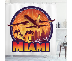 Welcome Miami Graphic Shower Curtain