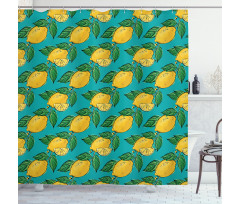 Hand Drawn Style Lemons Shower Curtain