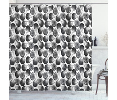 Engraving Style Figs Shower Curtain