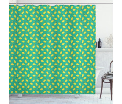 Yellow Lemon with Leaf Shower Curtain