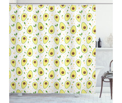 Graphic Avocado Pattern Shower Curtain