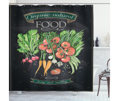 Chalkboard Organic Food Shower Curtain
