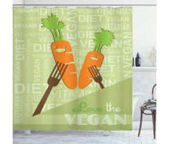 Smiling Carrot Love Vegan Shower Curtain