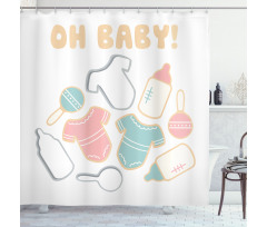 Newborn Infant Bodysuit Shower Curtain