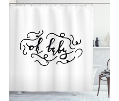 Calligraphy Curlicues Shower Curtain