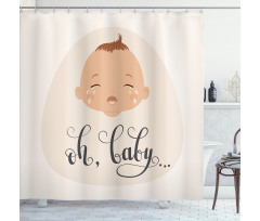 Cartoon Crying Baby Shower Curtain