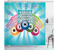 Colorful Cards Balls Shower Curtain