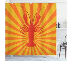 Aquatic Animal Lines Shower Curtain