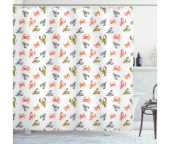 Watercolor Crustacean Shower Curtain