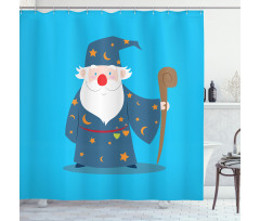 Old Man with Magic Staff Shower Curtain