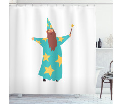 Cheerful Magician Book Shower Curtain