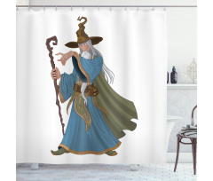 Strong Medieval Sorcerer Shower Curtain