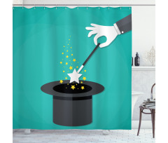 Magician Spell Black Hat Shower Curtain