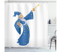 Old Man Abracadabra Shower Curtain