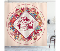 Feliz Navidad Christmas Shower Curtain