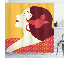 Retro Flamenco Woman Shower Curtain