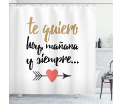 Te Quiero Love Words Shower Curtain