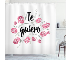 Te Quiero Rose Flower Shower Curtain