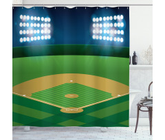 Cartoonish Field Stadium Shower Curtain