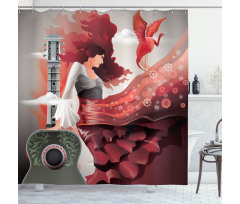Flamenco Dancer Lady Shower Curtain