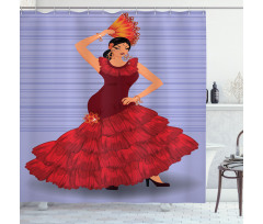 Dance Pose Spanish Lady Shower Curtain