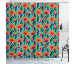 Vibrant Floral Art Shower Curtain