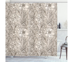 Classical Flower Petals Shower Curtain