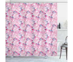 Romantic Rose Blossoms Shower Curtain