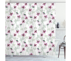 Cosmos Flowers in Pink Shower Curtain