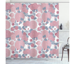 Modern Round Flowers Shower Curtain