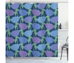 Tree Peony Stem Leaves Shower Curtain