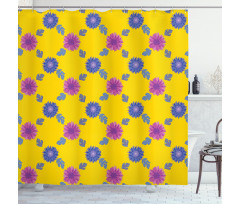 Mosaic Flower Pattern Shower Curtain