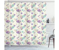 Countryside Flora Pattern Shower Curtain