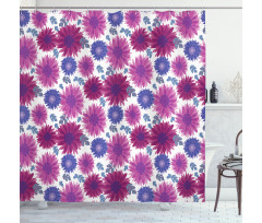 Blooming Fall Flowers Shower Curtain