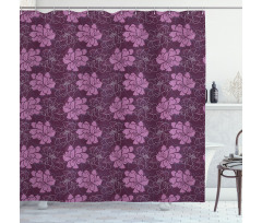 Botanical Petal Pattern Shower Curtain