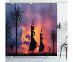 Girls Dancing Flamenco Shower Curtain