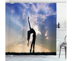 Silhouette Dancing Nature Shower Curtain