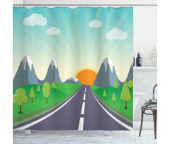 Road Trip Forest Shower Curtain